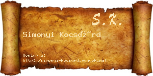 Simonyi Kocsárd névjegykártya